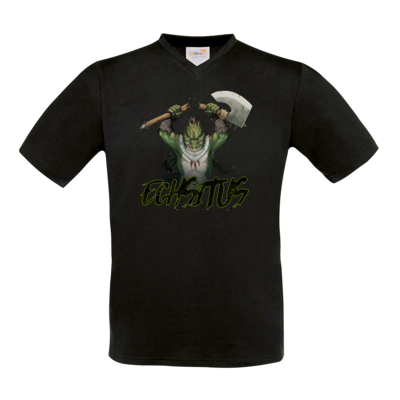 Motiv: T-Shirt V-Neck FAIR WEAR - Let's Plays - Echsitus - bestimme auf Wunsch Details wie Produkt, Grösse, Farbe und Position selbst ! Motiv: T-Shirt V-Neck FAIR WEAR - Let's Plays - Echsitus