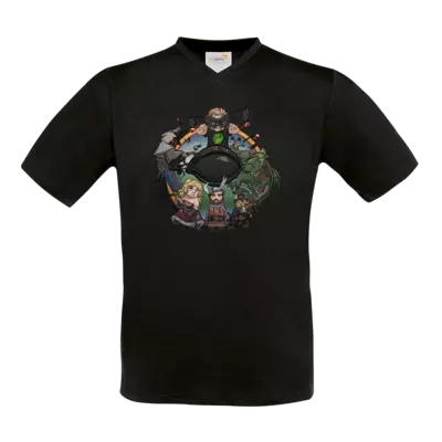 Motiv: T-Shirt V-Neck FAIR WEAR - Let's Plays - Das Buch Der Abenteuer - Chibi - bestimme auf Wunsch Details wie Produkt, Grösse, Farbe und Position selbst ! Motiv: T-Shirt V-Neck FAIR WEAR - Let's Plays - Das Buch Der Abenteuer - Chibi