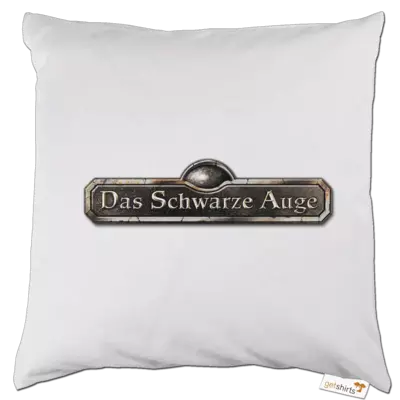 Motiv: Kissen - Logos - Schriftzug Das Schwarze Auge - bestimme auf Wunsch Details wie Produkt, Grösse, Farbe und Position selbst ! Motiv: Kissen - Logos - Schriftzug Das Schwarze Auge