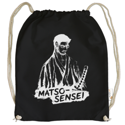 Motiv: Cotton Gymsac - Matso-Sensei - bestimme auf Wunsch Details wie Produkt, Grösse, Farbe und Position selbst ! Motiv: Cotton Gymsac - Matso-Sensei