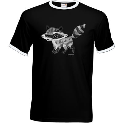 Motiv: T-Shirt Ringer - Raccoonus Triangle - bestimme auf Wunsch Details wie Produkt, Grösse, Farbe und Position selbst ! Motiv: T-Shirt Ringer - Raccoonus Triangle