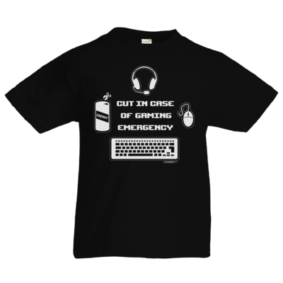Motiv: Kids T-Shirt Premium FAIR WEAR - Gaming Emergency - bestimme auf Wunsch Details wie Produkt, Grösse, Farbe und Position selbst ! Motiv: Kids T-Shirt Premium FAIR WEAR - Gaming Emergency