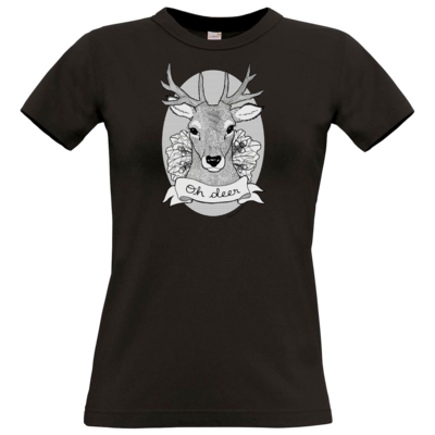 Motiv: T-Shirt Damen Premium FAIR WEAR - Oh Deer - bestimme auf Wunsch Details wie Produkt, Grösse, Farbe und Position selbst ! Motiv: T-Shirt Damen Premium FAIR WEAR - Oh Deer