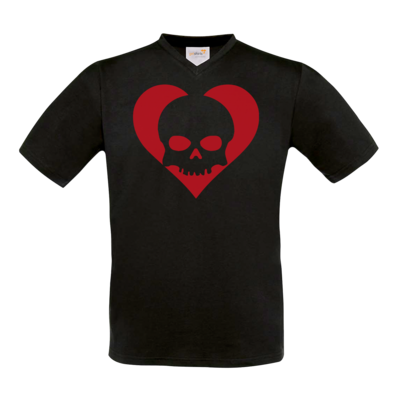 Motiv: T-Shirt V-Neck FAIR WEAR - Piratenherz - bestimme auf Wunsch Details wie Produkt, Grösse, Farbe und Position selbst ! Motiv: T-Shirt V-Neck FAIR WEAR - Piratenherz
