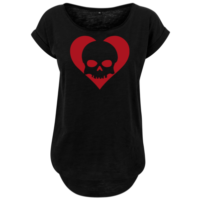 Motiv: Ladies Long Slub Tee - Piratenherz - bestimme auf Wunsch Details wie Produkt, Grösse, Farbe und Position selbst ! Motiv: Ladies Long Slub Tee - Piratenherz