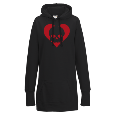 Motiv: Lady Longline Hoodie - Piratenherz - bestimme auf Wunsch Details wie Produkt, Grösse, Farbe und Position selbst ! Motiv: Lady Longline Hoodie - Piratenherz