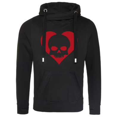 Motiv: Cross Neck Hoodie - Piratenherz - bestimme auf Wunsch Details wie Produkt, Grösse, Farbe und Position selbst ! Motiv: Cross Neck Hoodie - Piratenherz