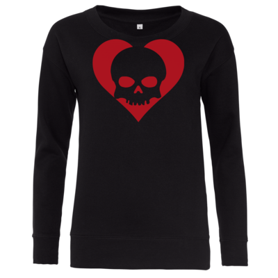 Motiv: Girlie Crew Sweatshirt - Piratenherz - bestimme auf Wunsch Details wie Produkt, Grösse, Farbe und Position selbst ! Motiv: Girlie Crew Sweatshirt - Piratenherz
