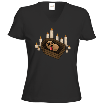Motiv: T-Shirts Damen V-Neck FAIR WEAR - Potatoe Sarg - bestimme auf Wunsch Details wie Produkt, Grösse, Farbe und Position selbst ! Motiv: T-Shirts Damen V-Neck FAIR WEAR - Potatoe Sarg