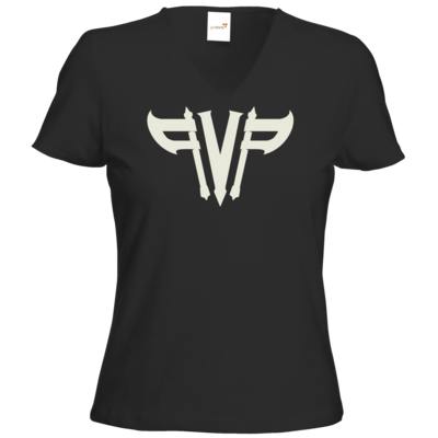 Motiv: T-Shirt Damen V-Neck Classic - Elitepvpers PVP White - bestimme auf Wunsch Details wie Produkt, Grösse, Farbe und Position selbst ! Motiv: T-Shirt Damen V-Neck Classic - Elitepvpers PVP White
