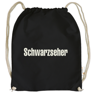 Motiv: Cotton Gymsac - Schwarzseher - bestimme auf Wunsch Details wie Produkt, Grösse, Farbe und Position selbst ! Motiv: Cotton Gymsac - Schwarzseher