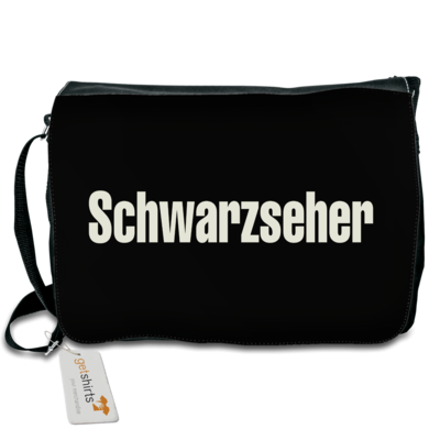 Motiv: Schultertasche - Schwarzseher - bestimme auf Wunsch Details wie Produkt, Grösse, Farbe und Position selbst ! Motiv: Schultertasche - Schwarzseher