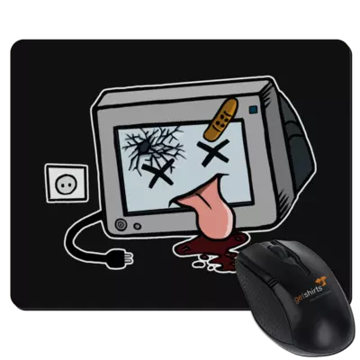 Motiv: Mousepad Textil - TV kaputt - bestimme auf Wunsch Details wie Produkt, Grösse, Farbe und Position selbst ! Motiv: Mousepad Textil - TV kaputt