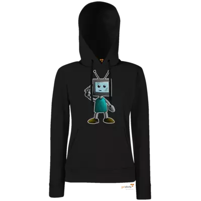 Motiv: Hoodie Damen Classic - TV Man - bestimme auf Wunsch Details wie Produkt, Grösse, Farbe und Position selbst ! Motiv: Hoodie Damen Classic - TV Man