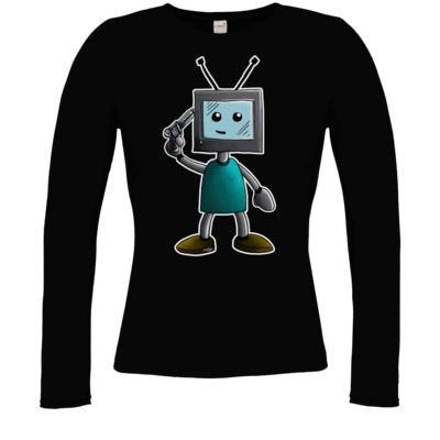 Motiv: Longsleeve Damen FAIR WEAR - TV Man - bestimme auf Wunsch Details wie Produkt, Grösse, Farbe und Position selbst ! Motiv: Longsleeve Damen FAIR WEAR - TV Man