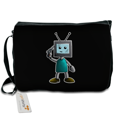 Motiv: Schultertasche - TV Man - bestimme auf Wunsch Details wie Produkt, Grösse, Farbe und Position selbst ! Motiv: Schultertasche - TV Man