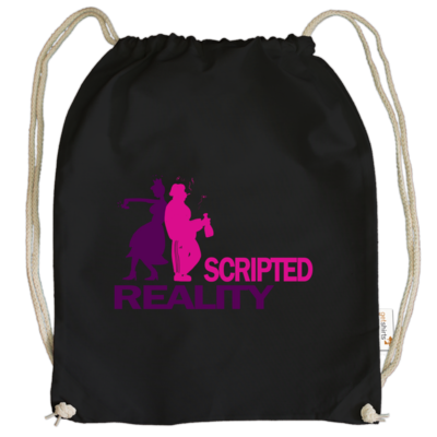 Motiv: Cotton Gymsac - Scripted Reality - bestimme auf Wunsch Details wie Produkt, Grösse, Farbe und Position selbst ! Motiv: Cotton Gymsac - Scripted Reality