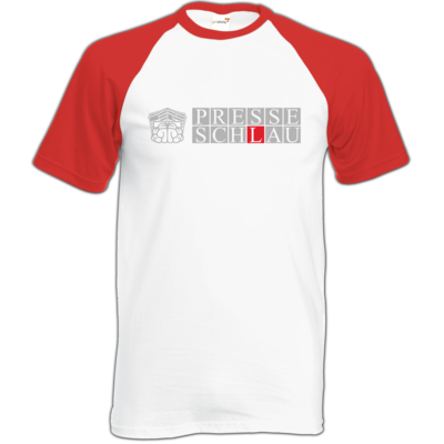 Motiv: Baseball-T FAIR WEAR - Presseschlau 2 - bestimme auf Wunsch Details wie Produkt, Grösse, Farbe und Position selbst ! Motiv: Baseball-T FAIR WEAR - Presseschlau 2