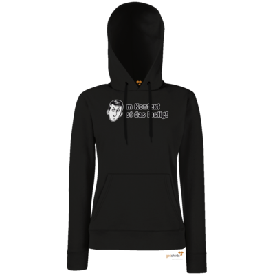 Motiv: Hoodie Damen Classic - Im Kontext ist das lustig - bestimme auf Wunsch Details wie Produkt, Grösse, Farbe und Position selbst ! Motiv: Hoodie Damen Classic - Im Kontext ist das lustig