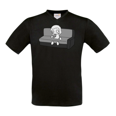Motiv: T-Shirt V-Neck FAIR WEAR - DarkViktory Couch Woman - bestimme auf Wunsch Details wie Produkt, Grösse, Farbe und Position selbst ! Motiv: T-Shirt V-Neck FAIR WEAR - DarkViktory Couch Woman