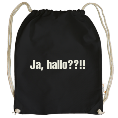 Motiv: Cotton Gymsac - ja hallo - bestimme auf Wunsch Details wie Produkt, Grösse, Farbe und Position selbst ! Motiv: Cotton Gymsac - ja hallo