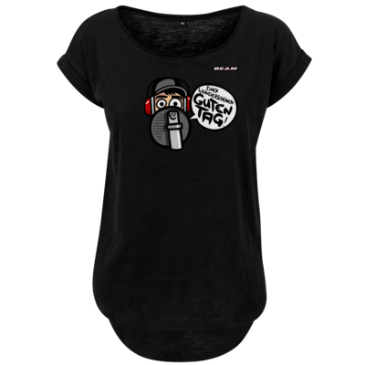 Motiv: Ladies Long Slub Tee - Guten Tag - bestimme auf Wunsch Details wie Produkt, Grösse, Farbe und Position selbst ! Motiv: Ladies Long Slub Tee - Guten Tag