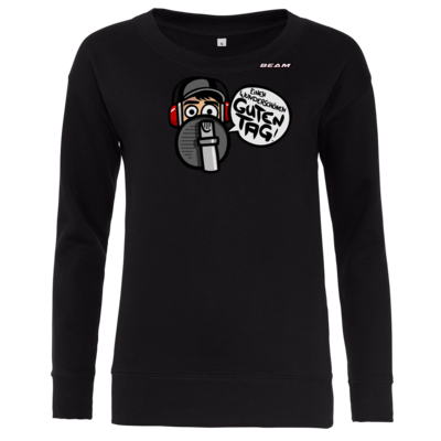 Motiv: Girlie Crew Sweatshirt - Guten Tag - bestimme auf Wunsch Details wie Produkt, Grösse, Farbe und Position selbst ! Motiv: Girlie Crew Sweatshirt - Guten Tag
