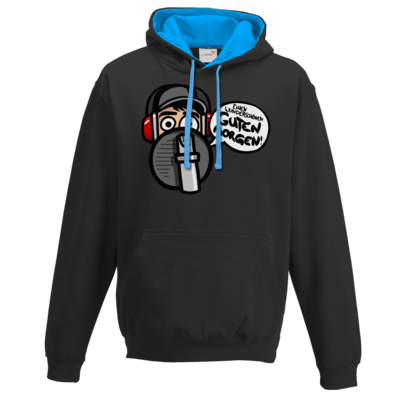 Motiv: Two-Tone Hoodie - Guten Morgen - bestimme auf Wunsch Details wie Produkt, Grösse, Farbe und Position selbst ! Motiv: Two-Tone Hoodie - Guten Morgen