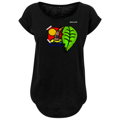 Motiv: Ladies Long Slub Tee - Palmenbaumblatt - bestimme auf Wunsch Details wie Produkt, Grösse, Farbe und Position selbst ! Motiv: Ladies Long Slub Tee - Palmenbaumblatt