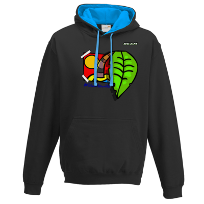 Motiv: Two-Tone Hoodie - Palmenbaumblatt - bestimme auf Wunsch Details wie Produkt, Grösse, Farbe und Position selbst ! Motiv: Two-Tone Hoodie - Palmenbaumblatt