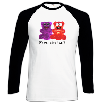 Motiv: Longsleeve Baseball T - Lucky - Freundschaft - bestimme auf Wunsch Details wie Produkt, Grösse, Farbe und Position selbst ! Motiv: Longsleeve Baseball T - Lucky - Freundschaft