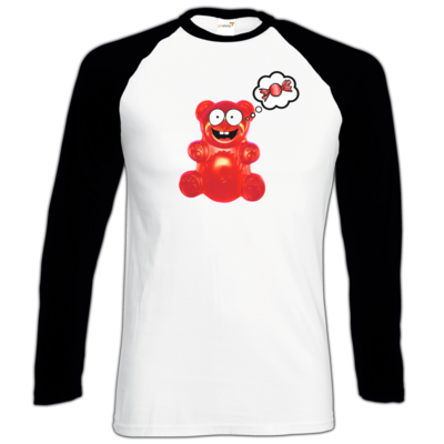 Motiv: Longsleeve Baseball T - Lucky - Candy - bestimme auf Wunsch Details wie Produkt, Grösse, Farbe und Position selbst ! Motiv: Longsleeve Baseball T - Lucky - Candy