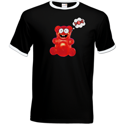 Motiv: T-Shirt Ringer - Lucky - Candy - bestimme auf Wunsch Details wie Produkt, Grösse, Farbe und Position selbst ! Motiv: T-Shirt Ringer - Lucky - Candy