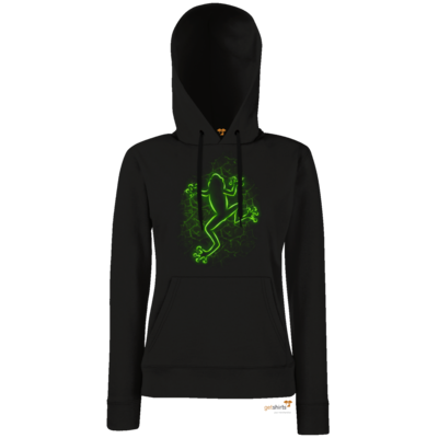 Motiv: Hoodie Damen Classic - Frog - bestimme auf Wunsch Details wie Produkt, Grösse, Farbe und Position selbst ! Motiv: Hoodie Damen Classic - Frog