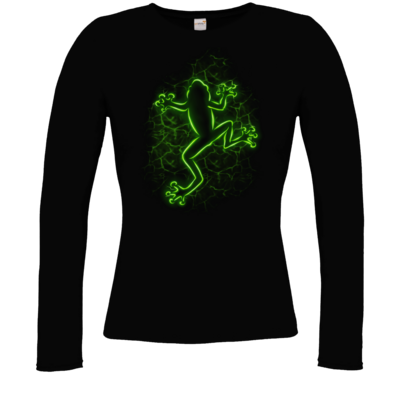 Motiv: Longsleeve Damen FAIR WEAR - Frog - bestimme auf Wunsch Details wie Produkt, Grösse, Farbe und Position selbst ! Motiv: Longsleeve Damen FAIR WEAR - Frog