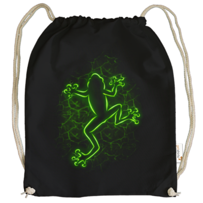 Motiv: Cotton Gymsac - Frog - bestimme auf Wunsch Details wie Produkt, Grösse, Farbe und Position selbst ! Motiv: Cotton Gymsac - Frog