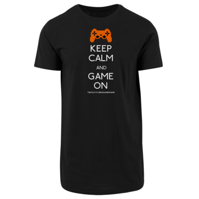 Motiv: Shaped Long Tee - Keep Calm Game On - bestimme auf Wunsch Details wie Produkt, Grösse, Farbe und Position selbst ! Motiv: Shaped Long Tee - Keep Calm Game On