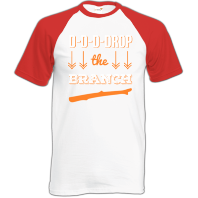 Motiv: Baseball-T FAIR WEAR - Drop the Branch - bestimme auf Wunsch Details wie Produkt, Grösse, Farbe und Position selbst ! Motiv: Baseball-T FAIR WEAR - Drop the Branch