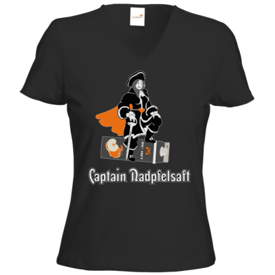 Motiv: T-Shirts Damen V-Neck FAIR WEAR - Captain Nadpfelsaft - bestimme auf Wunsch Details wie Produkt, Grösse, Farbe und Position selbst ! Motiv: T-Shirts Damen V-Neck FAIR WEAR - Captain Nadpfelsaft