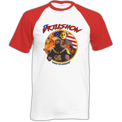 Motiv: Baseball-T FAIR WEAR - Die Grillshow - Motiv 3 - bestimme auf Wunsch Details wie Produkt, Grösse, Farbe und Position selbst ! Motiv: Baseball-T FAIR WEAR - Die Grillshow - Motiv 3