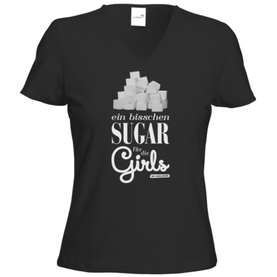 Motiv: T-Shirts Damen V-Neck FAIR WEAR - Sugar für die Girls - bestimme auf Wunsch Details wie Produkt, Grösse, Farbe und Position selbst ! Motiv: T-Shirts Damen V-Neck FAIR WEAR - Sugar für die Girls
