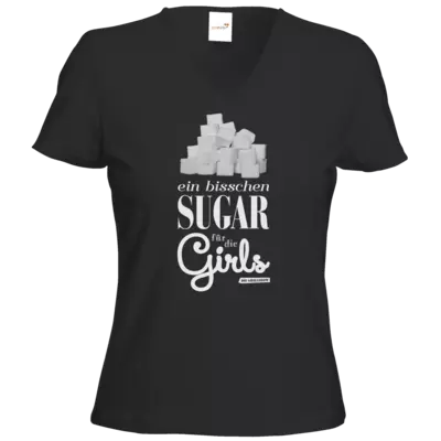 Motiv: T-Shirts Damen V-Neck FAIR WEAR - Sugar für die Girls 