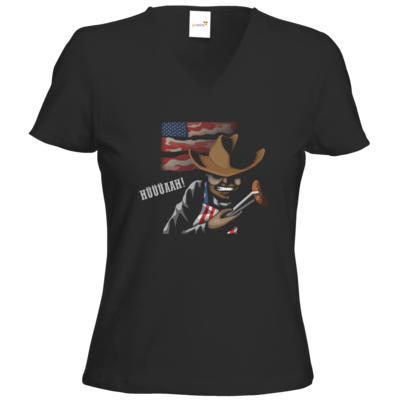 Motiv: T-Shirts Damen V-Neck FAIR WEAR - Die Grillshow - Hüüüaah - bestimme auf Wunsch Details wie Produkt, Grösse, Farbe und Position selbst ! Motiv: T-Shirts Damen V-Neck FAIR WEAR - Die Grillshow - Hüüüaah