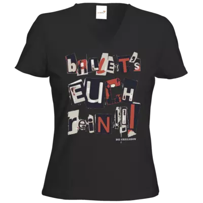 Motiv: T-Shirts Damen V-Neck FAIR WEAR - Grillshow Ballerts euch rein - bestimme auf Wunsch Details wie Produkt, Grösse, Farbe und Position selbst ! Motiv: T-Shirts Damen V-Neck FAIR WEAR - Grillshow Ballerts euch rein