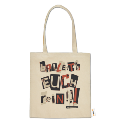 Motiv: Baumwolltasche - Grillshow Ballerts euch rein - bestimme auf Wunsch Details wie Produkt, Grösse, Farbe und Position selbst ! Motiv: Baumwolltasche - Grillshow Ballerts euch rein