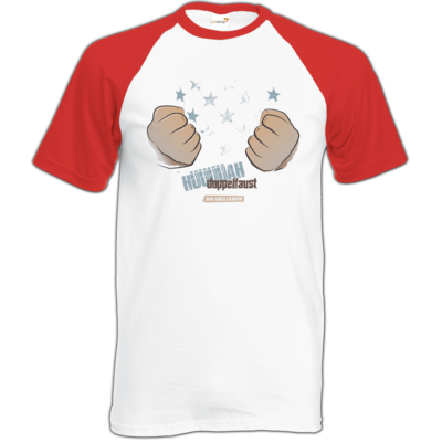 Motiv: Baseball-T FAIR WEAR - Grillshow Doppelfaust - bestimme auf Wunsch Details wie Produkt, Grösse, Farbe und Position selbst ! Motiv: Baseball-T FAIR WEAR - Grillshow Doppelfaust