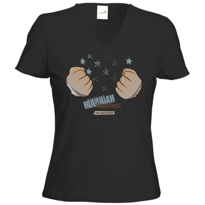 Motiv: T-Shirts Damen V-Neck FAIR WEAR - Grillshow Doppelfaust - bestimme auf Wunsch Details wie Produkt, Grösse, Farbe und Position selbst ! Motiv: T-Shirts Damen V-Neck FAIR WEAR - Grillshow Doppelfaust