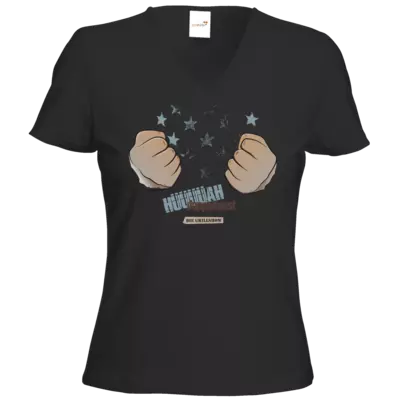 Motiv: T-Shirts Damen V-Neck FAIR WEAR - Grillshow Doppelfaust - bestimme auf Wunsch Details wie Produkt, Grösse, Farbe und Position selbst ! Motiv: T-Shirts Damen V-Neck FAIR WEAR - Grillshow Doppelfaust