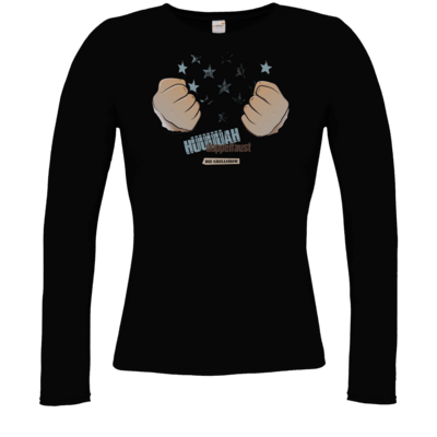 Motiv: Longsleeve Damen FAIR WEAR - Grillshow Doppelfaust - bestimme auf Wunsch Details wie Produkt, Grösse, Farbe und Position selbst ! Motiv: Longsleeve Damen FAIR WEAR - Grillshow Doppelfaust