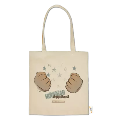 Motiv: Baumwolltasche - Grillshow Doppelfaust - bestimme auf Wunsch Details wie Produkt, Grösse, Farbe und Position selbst ! Motiv: Baumwolltasche - Grillshow Doppelfaust